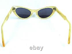 Vintage Cat Eye Sunglasses France White Creamy Seashell Unused Ladies 1950's