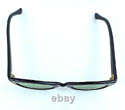 Vintage Cat Eye Sunglasses Italy Made Art Deco 1950's Black Frame Green Lenses