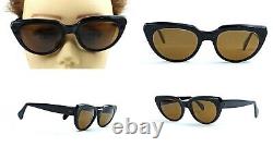 Vintage Cat Eye Sunglasses Panto Thick Acetate Jdos Lor Italy 1950's Art Deco