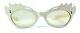 Vintage Cat Eye Sunglasses White Artistic Rare France 1950's Mid Century Ladies