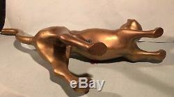 Vintage Cat Sculpture Brass Statue Figurine 1960s Towle Lifesize! Art Deco