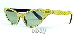 Vintage Cateye Sunglasses France New Unused Yellow Parties Stars New 1950's Nos