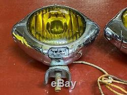 Vintage Cats Eye Fog Light Pair B-l-c 4-1/2 Model 2020a Art Deco Chevy Bomb