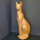 Vintage Ceramic Siamese Cat Figurine Mcm Deco 14 Brown With Turquoise Eyes