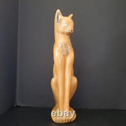 Vintage Ceramic Siamese Cat Figurine MCM DECO 14 Brown with Turquoise Eyes