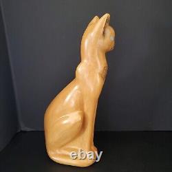 Vintage Ceramic Siamese Cat Figurine MCM DECO 14 Brown with Turquoise Eyes