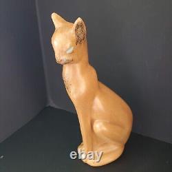 Vintage Ceramic Siamese Cat Figurine MCM DECO 14 Brown with Turquoise Eyes