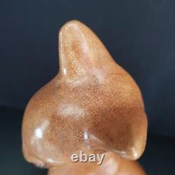 Vintage Ceramic Siamese Cat Figurine MCM DECO 14 Brown with Turquoise Eyes
