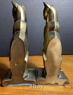 Vintage Cubist Deco Frankart Era Egyptian Cat Bookends