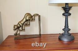 Vintage Dolbi Cashier Brass Panther Cat, Puma, Cubism Modernist Art Deco, Korea