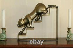 Vintage Dolbi Cashier Brass Panther Cat, Puma, Cubism Modernist Art Deco, Korea