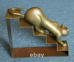 Vintage Dolbi Cashier Brass Panther Cat, Puma, Cubism Modernist Art Deco, Korea