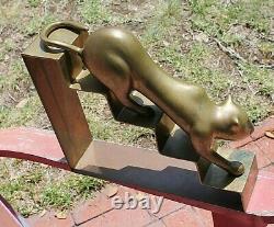 Vintage Dolbi Cashier Brass Panther Cat, Puma, Cubism Modernist Art Deco, Korea