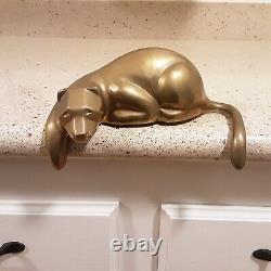 Vintage Dolbi Cashier Style Brass Panther Cat Chelf Sitter Sculpture 8.5 Long
