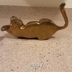 Vintage Dolbi Cashier Style Brass Panther Cat Chelf Sitter Sculpture 8.5 Long