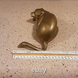 Vintage Dolbi Cashier Style Brass Panther Cat Chelf Sitter Sculpture 8.5 Long