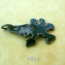 Vintage English Sterling Silver Enamel Felix The Cat Cartoon Character Charm