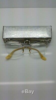 Vintage Eye Glasses, Truly Authentic, Original, With Case, Cat Eye Style Jeweled