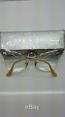 Vintage Eye Glasses, Truly Authentic, Original, With Case, Cat Eye Style Jeweled