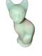 Vintage Fenton Winter Green Pink Milk Glass Cat Figurine 5 Tall Rare