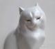 Vintage Figurine Cat Herend Hungarian Porcelain Statue Snow White Rare Old 20th