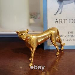 Vintage -Franklin Mint Curio Cat, Art Deco Gold Cat, 1986. Excellent Condition
