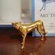 Vintage -franklin Mint Curio Cat, Art Deco Gold Cat, 1986. Excellent Condition