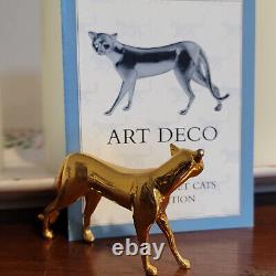 Vintage -Franklin Mint Curio Cat, Art Deco Gold Cat, 1986. Excellent Condition