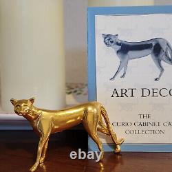 Vintage -Franklin Mint Curio Cat, Art Deco Gold Cat, 1986. Excellent Condition