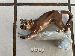 Vintage Goebel Mountain Lion Wild Cat Porcelain Ceramic Figurine West Germany