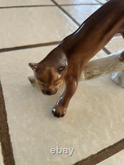 Vintage Goebel Mountain Lion Wild Cat Porcelain Ceramic Figurine West Germany