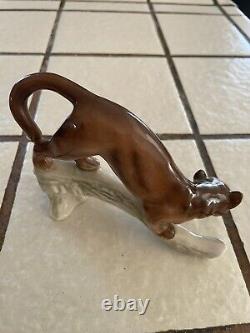 Vintage Goebel Mountain Lion Wild Cat Porcelain Ceramic Figurine West Germany