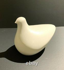 Vintage Guy Simoneau White Ceramic Dove Modernist Sculpture 6x7 Art Deco Bird