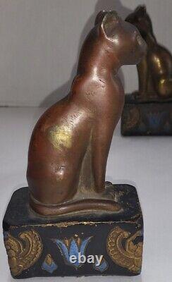 Vintage HTF 1920s Armor Bronze (NY) Egyptian Siamese Cat Bookends