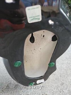 Vintage Haeger Black Ceramic Cat Sculpture Figure MCM Modernist Art Deco 1990s