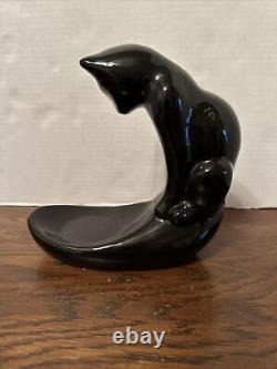 Vintage Haeger Ceramic Black Cat Sculpture 8