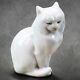 Vintage Herend White Porcelain Kitty Cat 4.75 Figurine Hungary Hand Painted