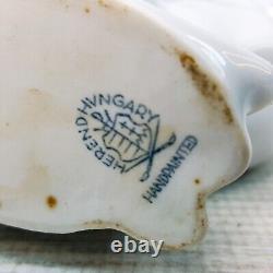 Vintage Herend White Porcelain Kitty Cat 4.75 Figurine Hungary Hand Painted