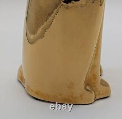 Vintage Jaru Shiny Gold Ceramic Cat Art Deco Cubist Sculpture Figurine MCM 12