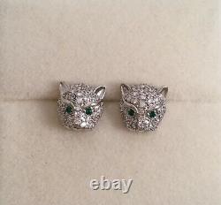 Vintage Jewellery Panther Leopard Big Cat Earrings Antique Deco Dress Jewelry
