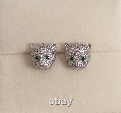Vintage Jewellery Panther Leopard Big Cat Earrings Antique Deco Dress Jewelry