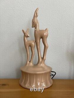 Vintage KRON Mid Century 1950s Deer Fawn TV Lamp Night Light Art Deco Texas
