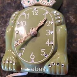 Vintage Kit Cat Klock Clock 1960's Jeweled Avocado with Box DOESN'T WORK
