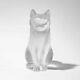 Vintage Lalique Frosted Crystal Chat Assis Sitting Cat Figurine Clear 11603