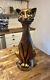 Vintage Mcm Deco Cat Sculpture Signed General Art 1965