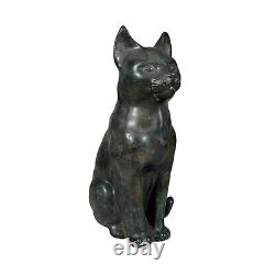 Vintage Maitland Smith Patinated Cat Table Sculptures Tall 9.5