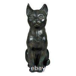 Vintage Maitland Smith Patinated Cat Table Sculptures Tall 9.5