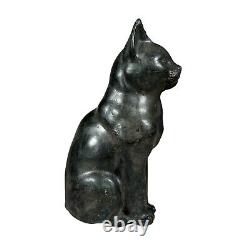 Vintage Maitland Smith Patinated Cat Table Sculptures Tall 9.5