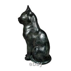 Vintage Maitland Smith Patinated Cat Table Sculptures Tall 9.5