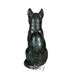 Vintage Maitland Smith Patinated Cat Table Sculptures Tall 9.5